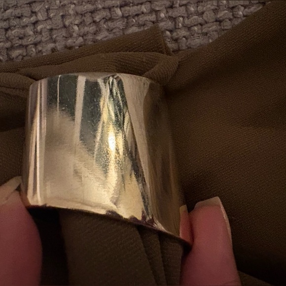 Zara Olive Green Shoulder Pad Midi Dress – Size Small – Ref. 3897/162 - Picture 5 of 14